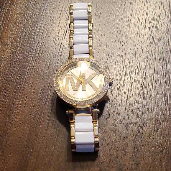 Michael Kors white enamel watch main image 5
